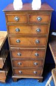 A mahogany tall boy chest of drawers 46in high x 1