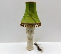 A 1950's bust lamp with shade
