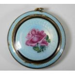 A French silver enamelled snuff box pendant with h