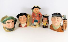 Four large Royal Doulton character jugs Jolly Toby