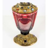 A 19thC. Bohemian glass crystal cup of lobbed shap