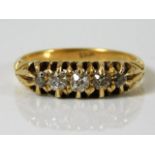 An antique 18ct gold diamond ring 3.5g size O