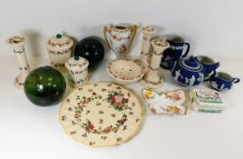 A four piece Tunstall jasperware tea set, a Hammer