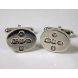 A pair of silver hallmarked cufflinks 15g