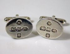 A pair of silver hallmarked cufflinks 15g