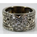 An 18ct white gold ring by Garrard set with approx. 1.5ct diamonds 12.4g size P/Q