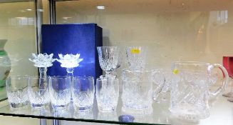 A quantity of various glasswares including a pair