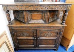 An early 20thC. oak court cupboard 54in high x 52.