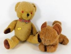 A vintage Pedigree teddy bear & one other