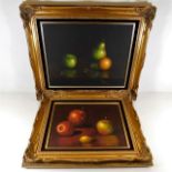 Two modern gilt framed oil on canvas still life pi