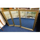 Three decorative gilt framed mirrors 38in high x 2