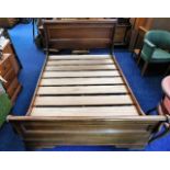A king sized Willis & Gambier sleigh bed, some sun