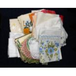 A selection of linen & embroidered items