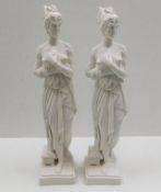 Two composite neo-classical style figures 19in hig