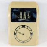 An art deco style cream bakelite Vitascope, clock
