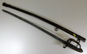 A Victorian army officers sword 33.75in long c 1884