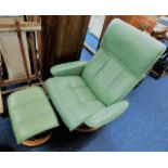 An Ekornes "Stressless Recliner" with stool. Prove