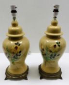 A pair of ceramic lamp bases