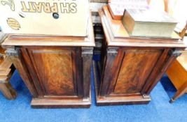 A pair of large 19thC. mahogany bedside cupboards