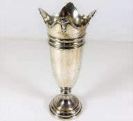 A Mappin & Webb silver posy vase with crown stylis