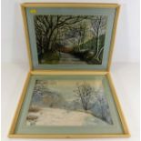 Two framed watercolours both signed with musical n