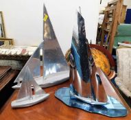 Two retro alloy yachts twinned with art deco style