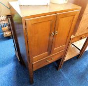 A mahogany entertainment cabinet with cupboard & d