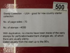 A stamp album relating to USA approx. 4000 stamps