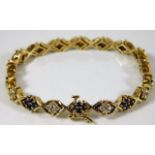 A 14ct gold bracelet set with approx. 1.08ct of di