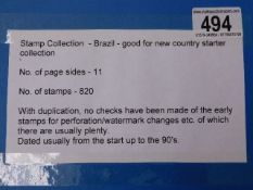 A stamp album relating to Brazil approx. 820 stamp