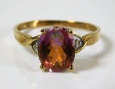 A 9ct gold ring with paste stone 2.2g size R