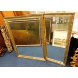 Two decorative gilt framed mirrors 44in high x 34.