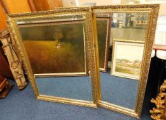 Two decorative gilt framed mirrors 44in high x 34.