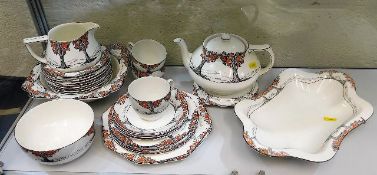 Twenty nine pieces of Crown Ducal art deco teaware