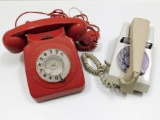 Two vintage telephones