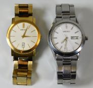 Two gents Seiko quartz wristwatches