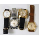 Four vintage gents wrist watches: Avia 25 jewels I