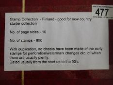 A stamp album relating to Finland approx. 800 stam