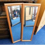 A pair of hall mirrors 49in high x 15in wide