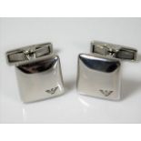 A pair of silver Emporio Armani cufflinks 12g