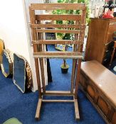 An antique mahogany H frame gallery easel by Leche