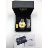 A Credit Suisse gents watch with box, set with 1g 24ct gold ingot