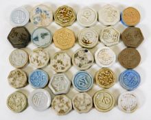 Thirty porcelain Chinese counters