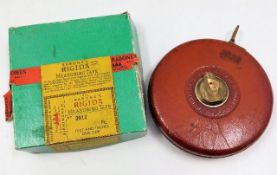 A Rabone & Sons boxed tape measure stamped B. R. W