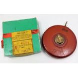 A Rabone & Sons boxed tape measure stamped B. R. W