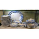 Approx. 47 pieces of antique blue & white dinnerwa