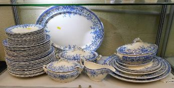 Approx. 47 pieces of antique blue & white dinnerwa