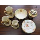 Sixteen pieces of Crown Devon wares including a gr