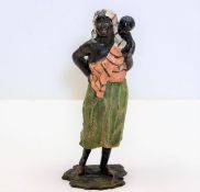 An early 20thC. cold painted spelter figure of wom