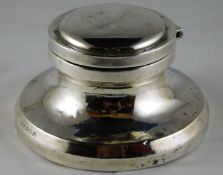 A Birmingham silver inkwell 3.25in wide x 2in high